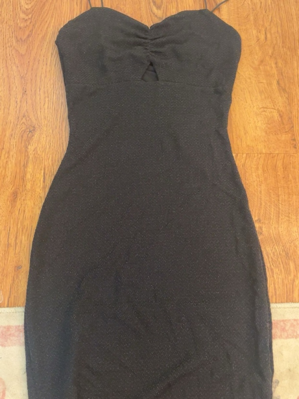 Black Sparkle Spaghetti Strap Maxi Dress